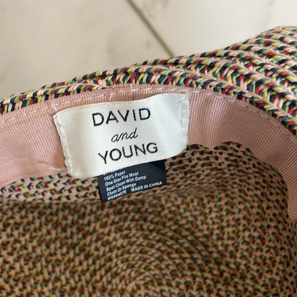 David and Young 100% paper woven multicolor floppy hat - Picture 4 of 5